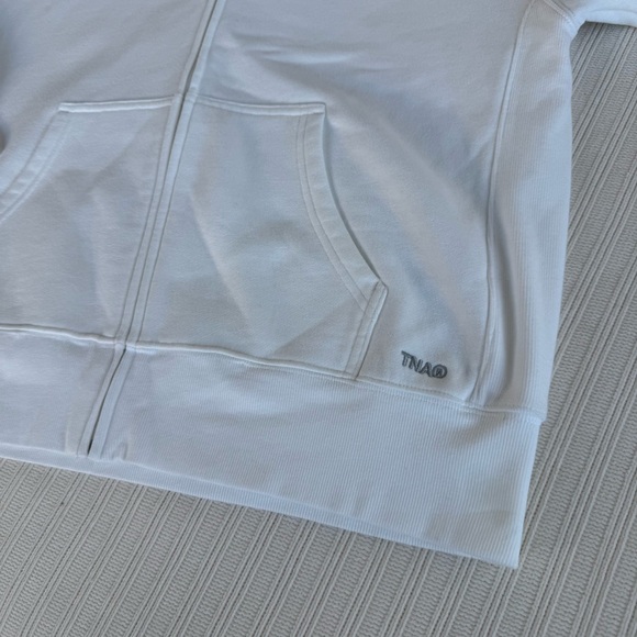 Aritzia TNA Cozy Fleece Boyfriend Fit Full Zip Hoodie - White - Picture 3 of 5